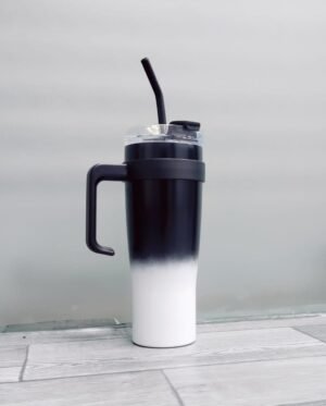 Gatimaan 1200 ML Sipper Tumbler with Steel Straw (Black)