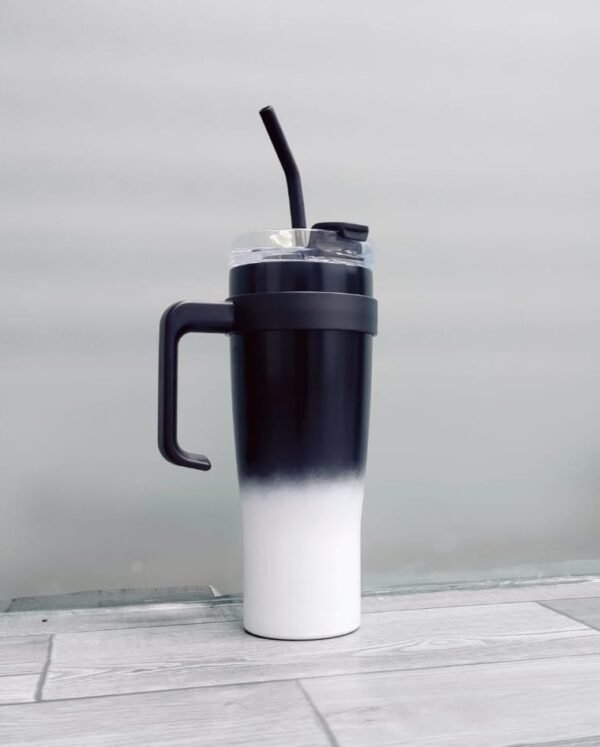 Gatimaan 1200 ML Sipper Tumbler with Steel Straw (Black)
