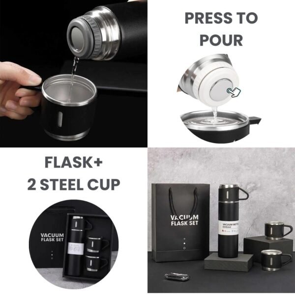 Gatimaan Vacuum Flask Set 500ML Stainless Steel Thermos Bottle - Image 3