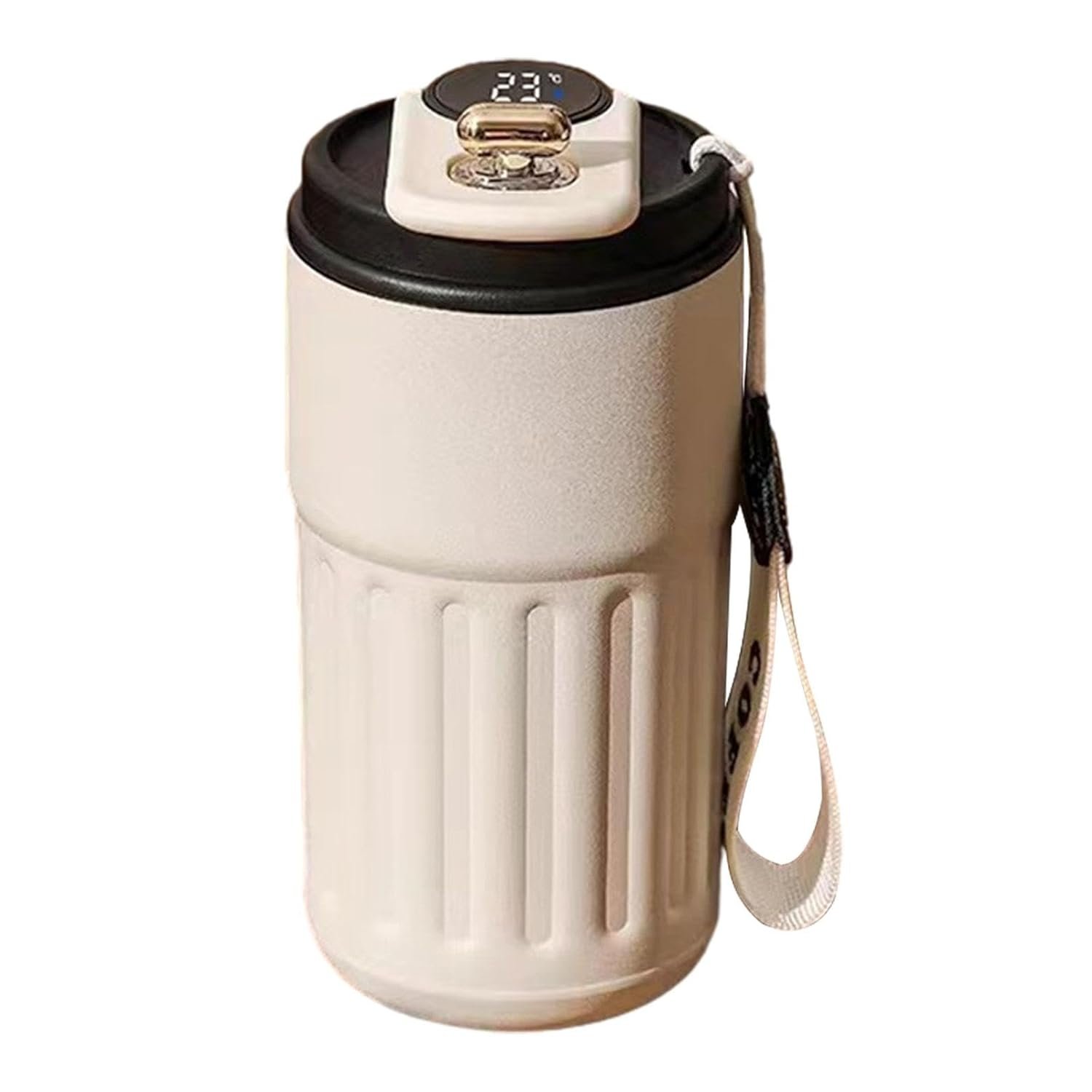 Gatimaan Stainless Steel Travel Coffee Mug, Temperature Display, White - Image 5