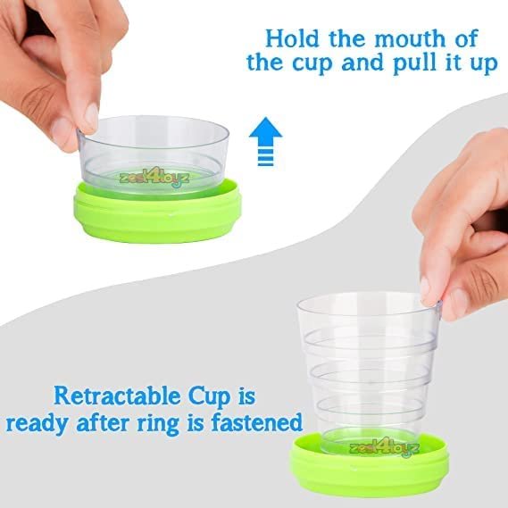 Gatimaan Collapsible Travel Cup Set, Portable Plastic Foldable Drinking Glass - Image 3